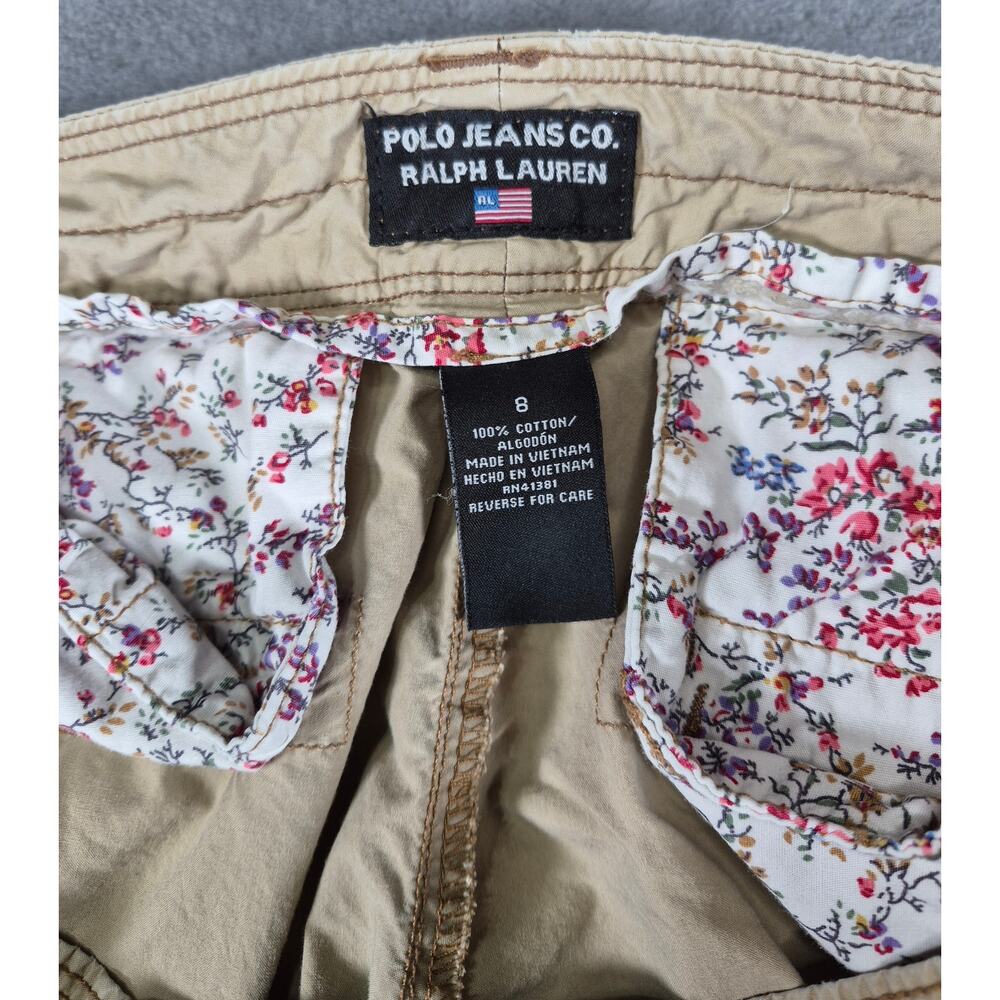 Polo Jeans Co. Ralph Lauren Womens Khaki Cargo Shorts Size 6 Utility - Picture 8 of 11